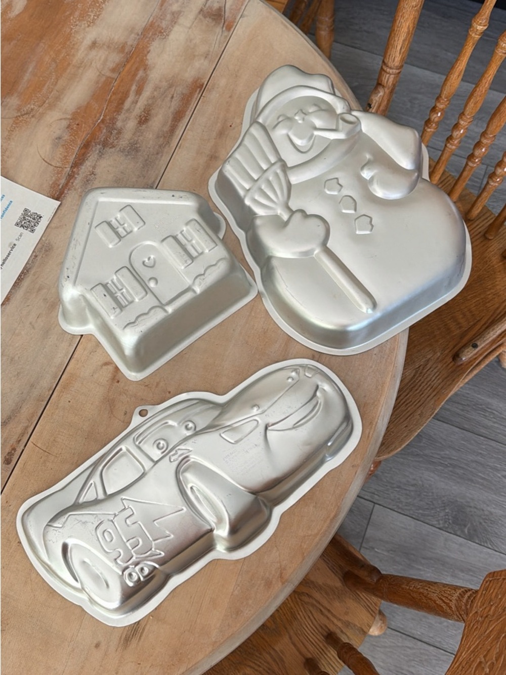 Silver Holiday and Character Cake Pan Set - Aluminum Mold Trio